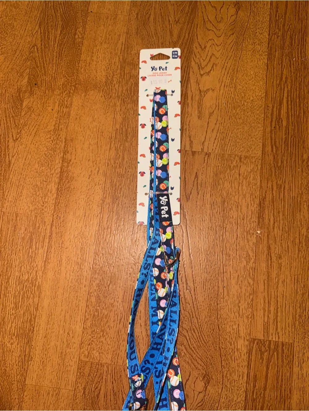 Dog leash small medium with tennis balls pattern